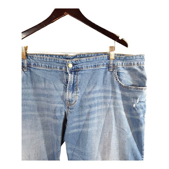 Old Navy Distressed Medium Wash Skinny Boyfriend Jeans Women's 24 Plus Long - Picture 4 of 8